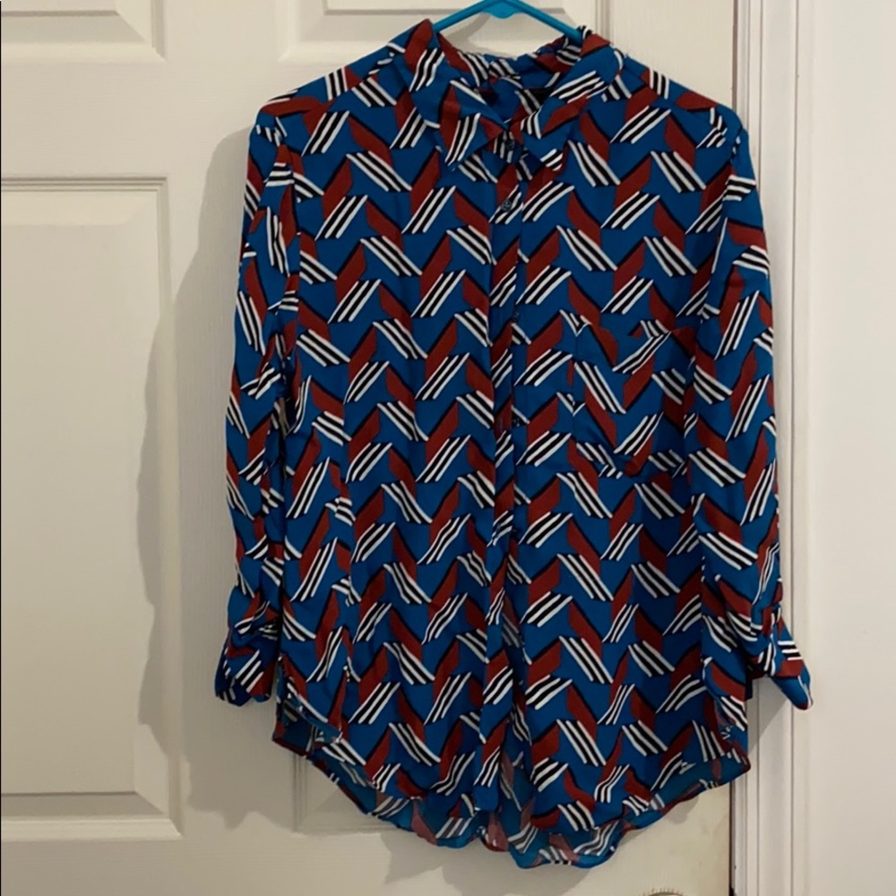 Printed Zara blouse, sz M